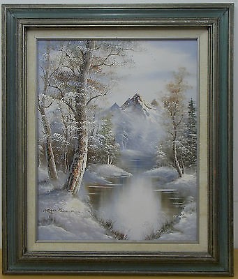 341x400 Original Roger Brown Snow Landscape Water Scene Oil Painting 27 X - Roger Brown Oil Painting Landscape