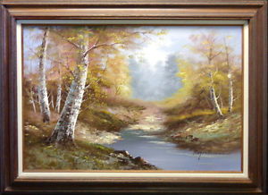 300x218 Roger Brown Untitled Original Oil On Canvas Landscape Hand Signed - Roger Brown Oil Painting Landscape