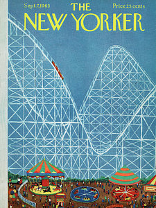 225x300 New Yorker September 7th, 1963 Painting By Robert Kraus - Roller Coaster Painting