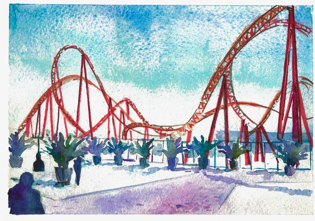 Roller Coaster Painting at PaintingValley.com | Explore collection of ...