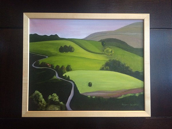 570x428 Original Landscape Oil Painting Rolling Hills Country Side - Rolling Hills Painting