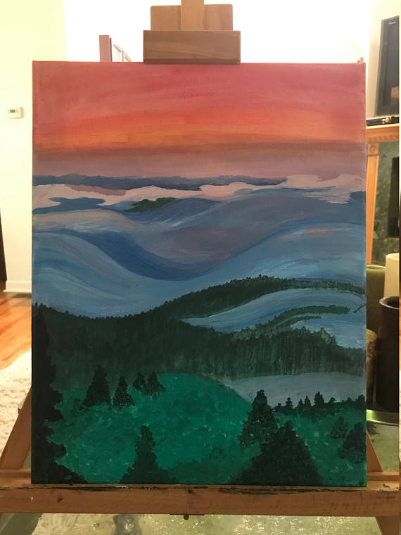 570x760 Rolling Hills Abstract Landscape Painting On Canvas - Rolling Hills Painting