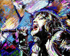 300x240 Mick Jagger Art, Rolling Stones Painting, Stones Poster Ebay - Rolling Stones Painting