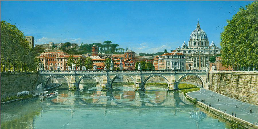 900x450 Il Fiumi Tevere Roma Painting By Richard Harpum - Roma Painting
