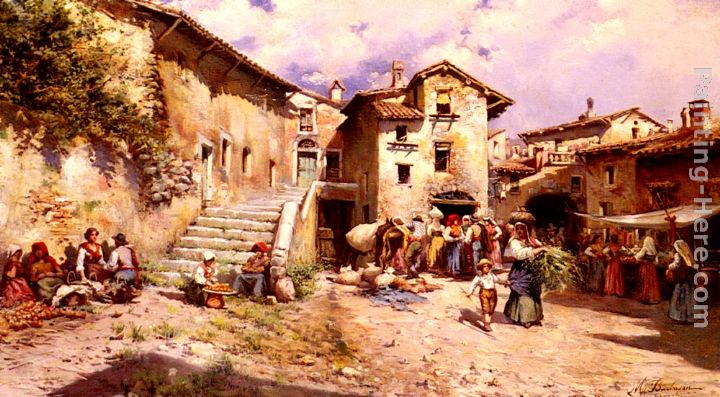 720x397 Mariano Barbasan Vista Rural De Los Alrededores De Un Pueblo De - Roma Painting