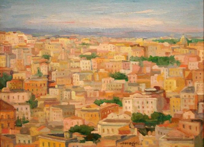 665x479 Mario Mafai, Paesaggi Di Roma - Roma Painting