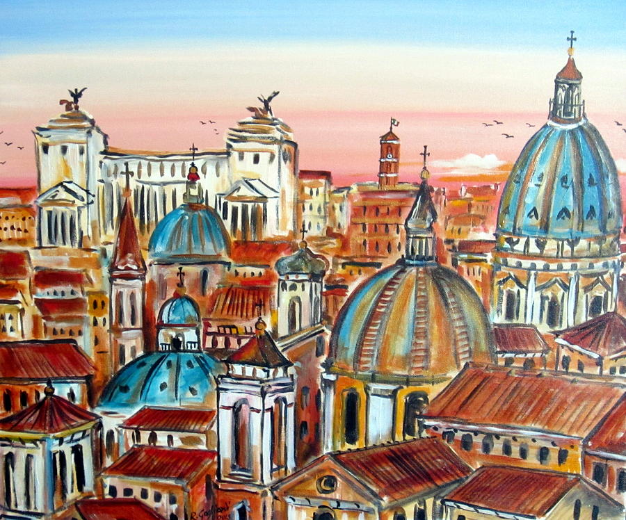 900x748 Altare Della Patria In Roma Painting By Roberto Gagliardi - Roma Painting