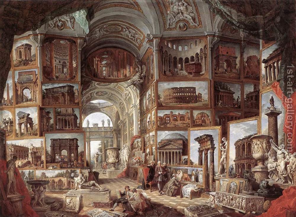 1000x733 Roma Antica C. 1755 Giovanni Paolo Pannini Reproduction 1st Art - Roma Painting