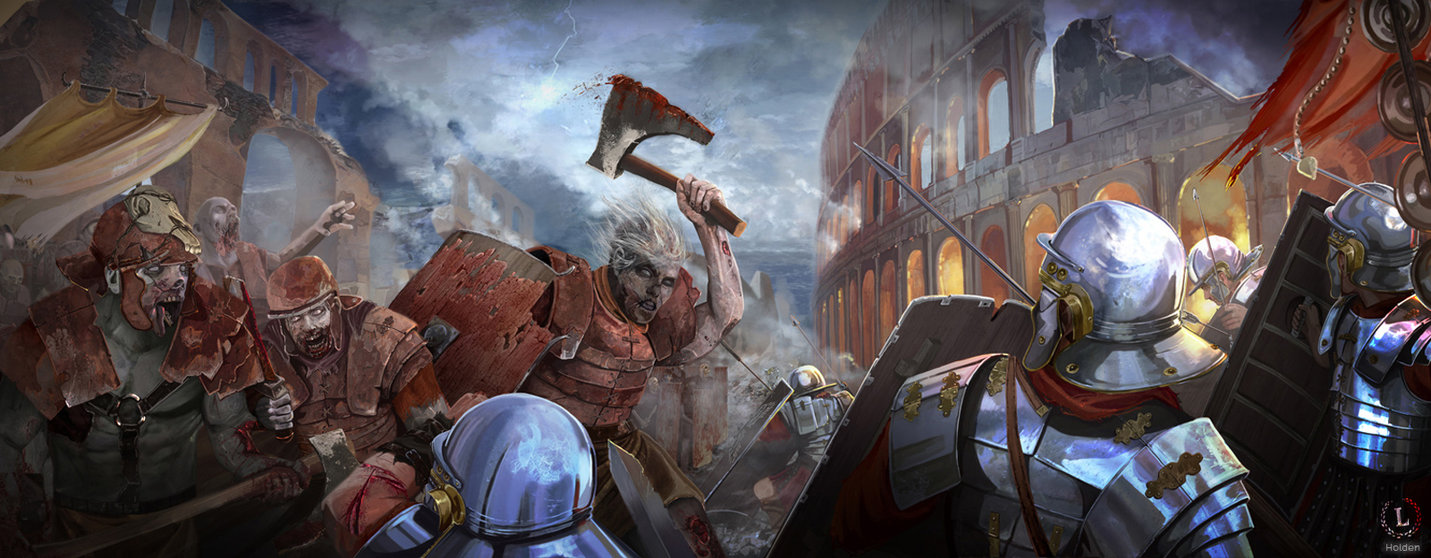 1431x558 Legion By Carlholden - Roman Army Painting