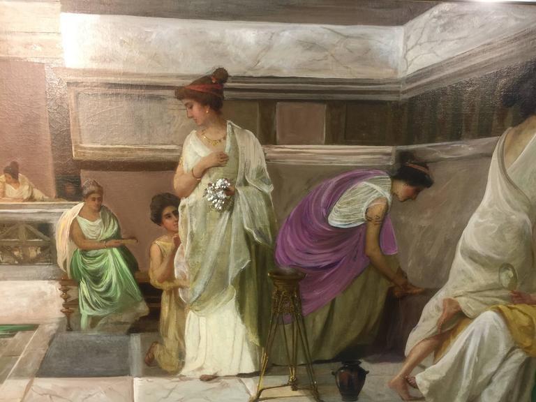 768x576 Beautiful Neoclassical Style Painting Of A Roman Bath House After - Roman Bath House Painting