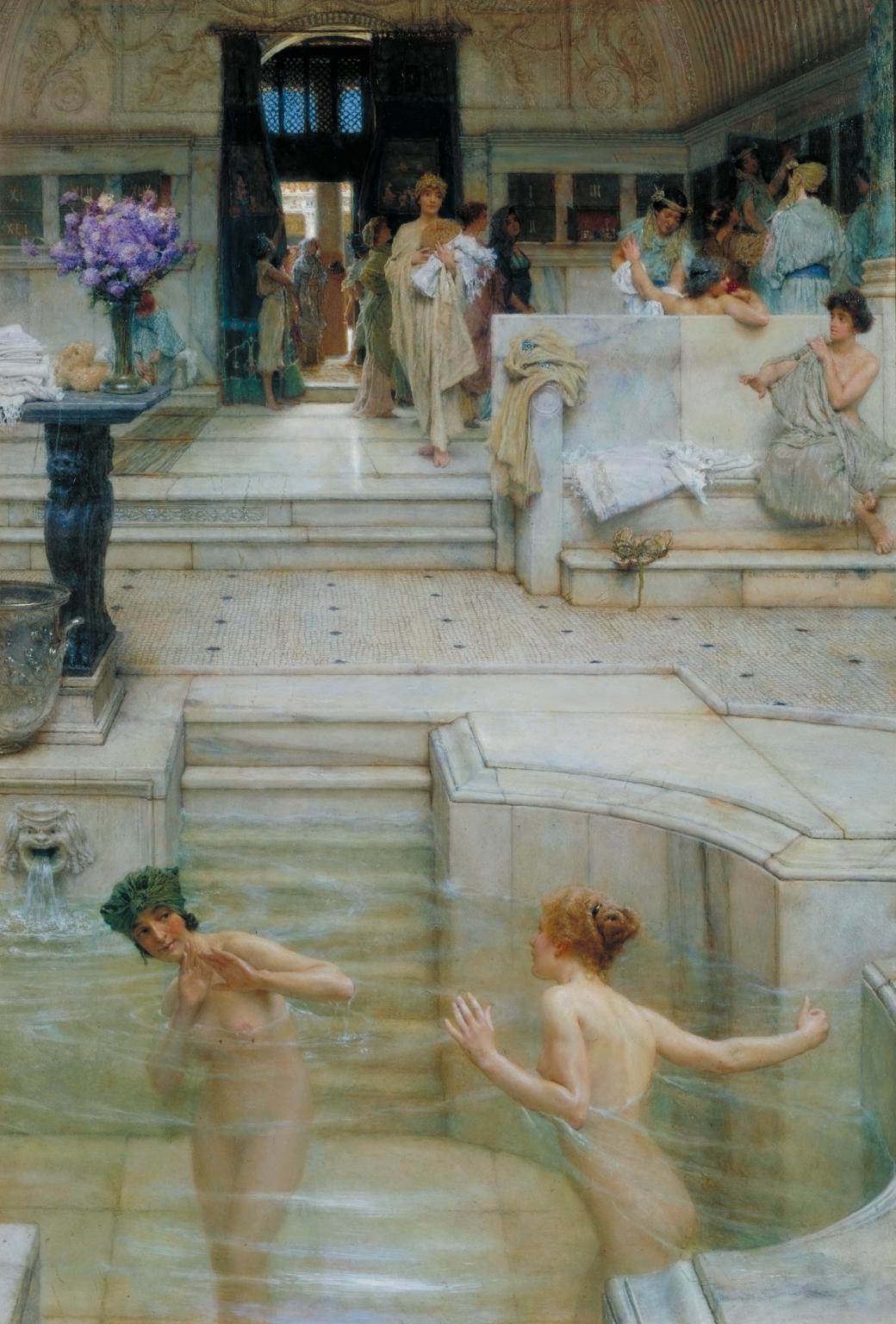 1040x1536 A Favourite Custom', Sir Lawrence Alma Tadema, 1909 Tate - Roman Bath House Painting