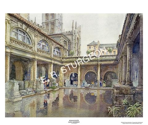 480x404 Roman Baths, Bath, Somerset Sturgeon Publications - Roman Bath Painting