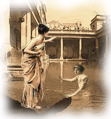 373x400 Roman Baths - Roman Bath Painting