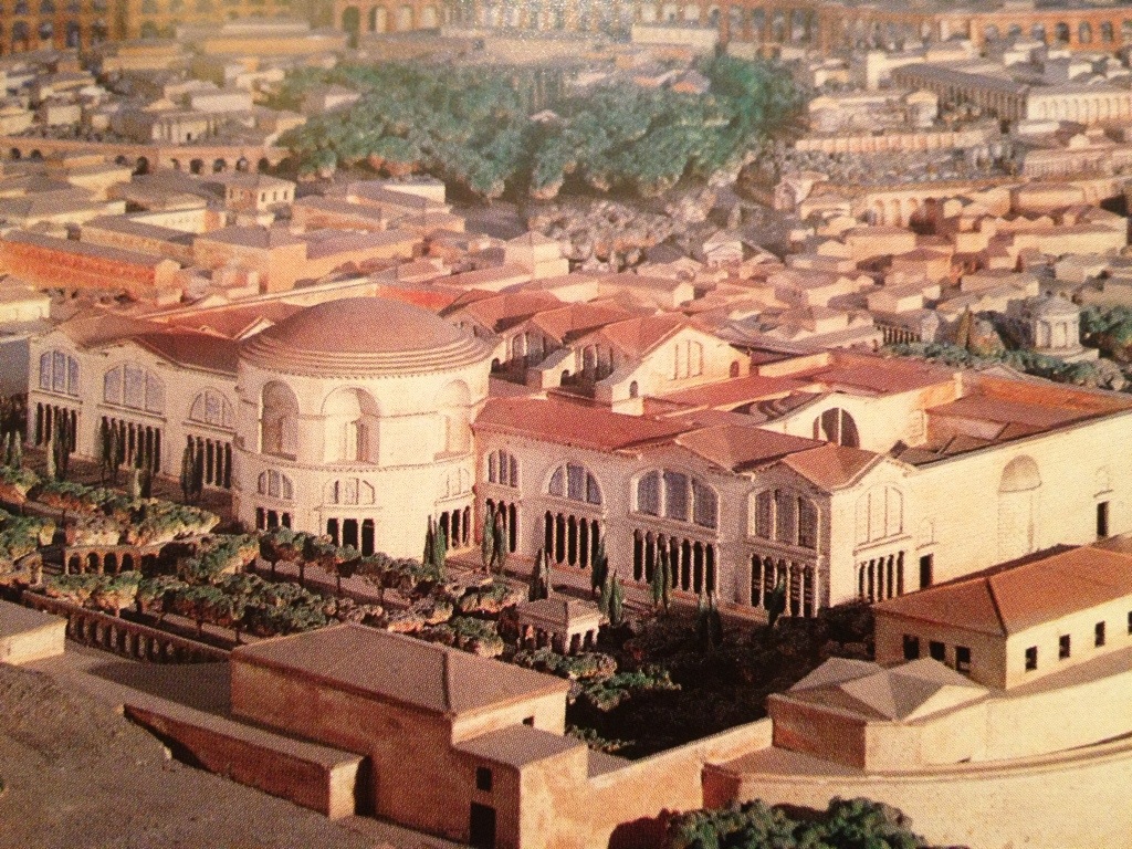 1024x768 The Roman Baths And Solar Heating Solar House History - Roman Bath Painting