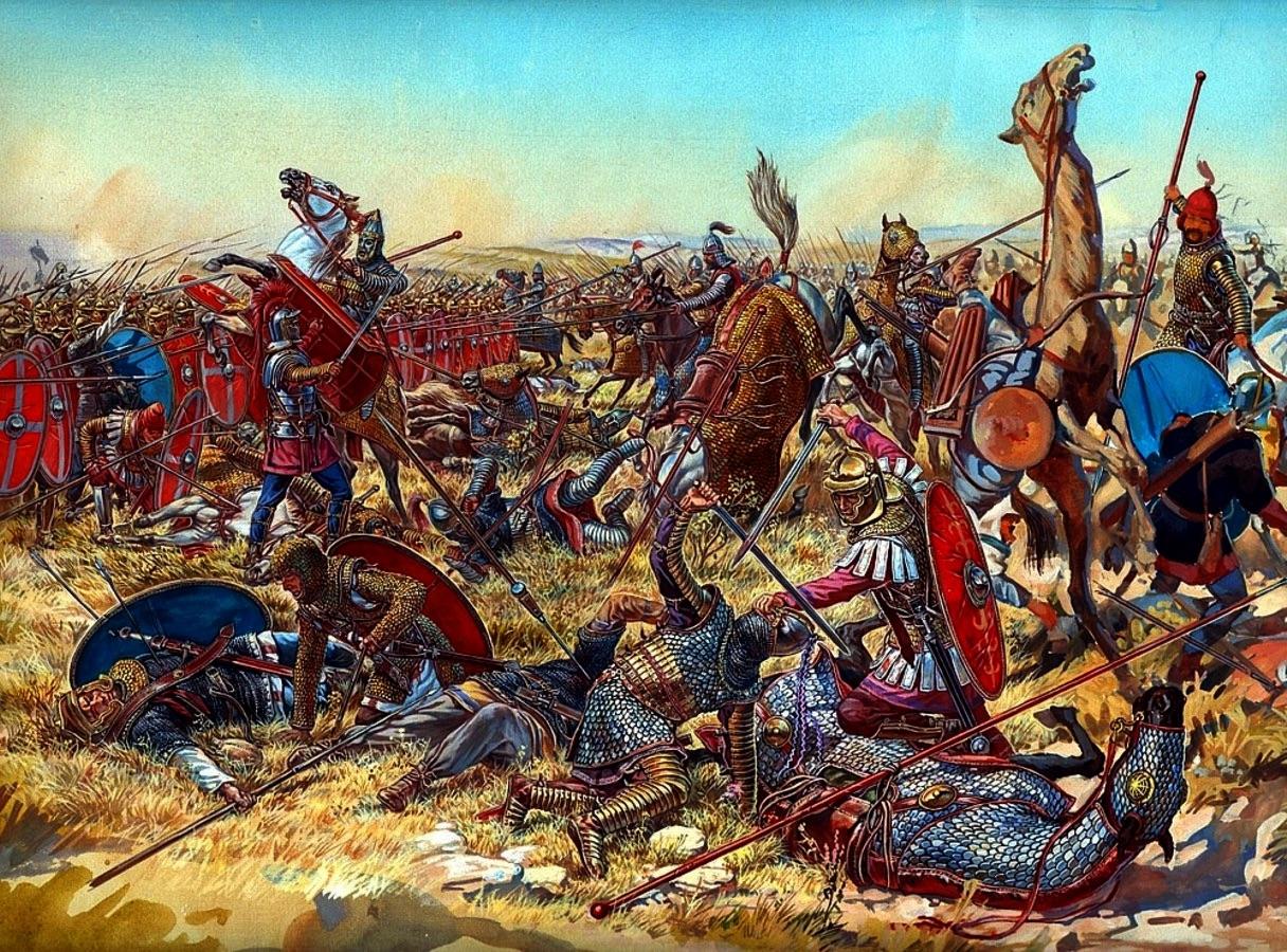 1216x900 The Battle Of Nisibis During The Roman Parthian Wars In 217 Ad - Roman Battle Painting