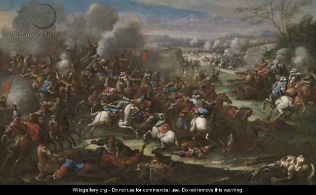640x396 A Cavalry Battle Scene - Roman Battle Painting