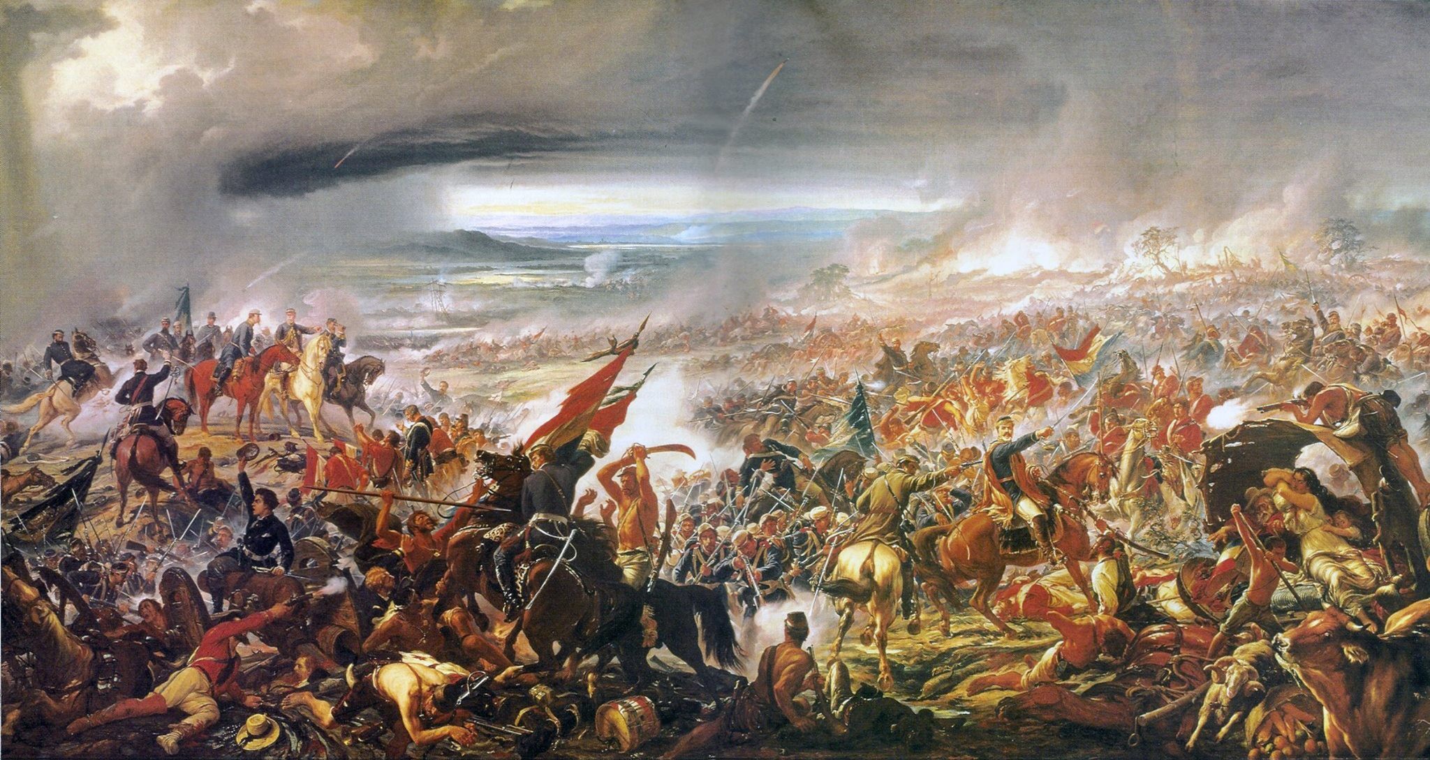 2048x1089 The War Of The Triple Alliance Paraguayan War Battlepaintings - Roman Battle Painting