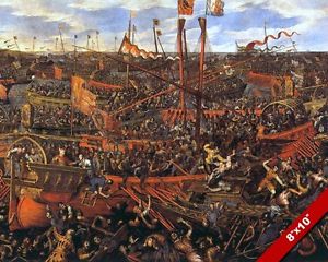 300x240 Battle Of Salvore Painting Venice Vs Holy Roman Empire War Art - Roman Battle Painting