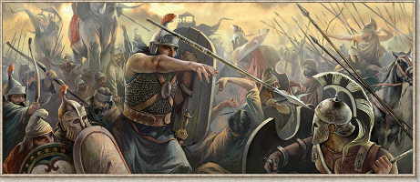 461x200 Battle Of Cynoscephalae (197 Bc) The Success Of The Roman - Roman Battle Painting