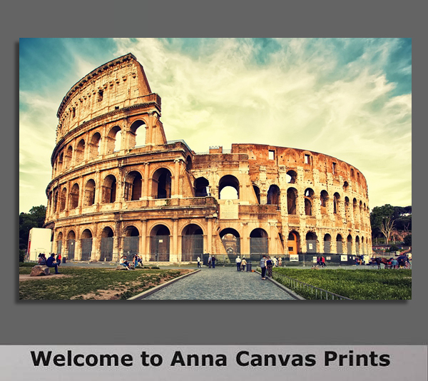 600x534 Large Roman Colosseum Wall Painting Print On Canvas With Cotton - Roman Colosseum Painting
