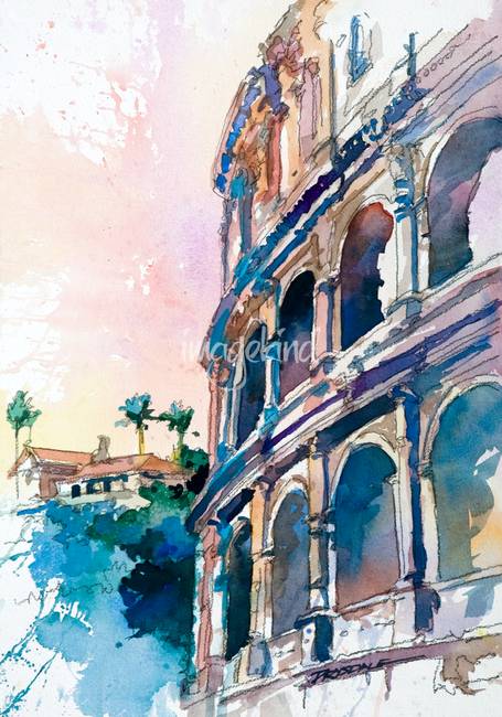 455x650 Roman Colosseum By Bill Drysdale - Roman Colosseum Painting