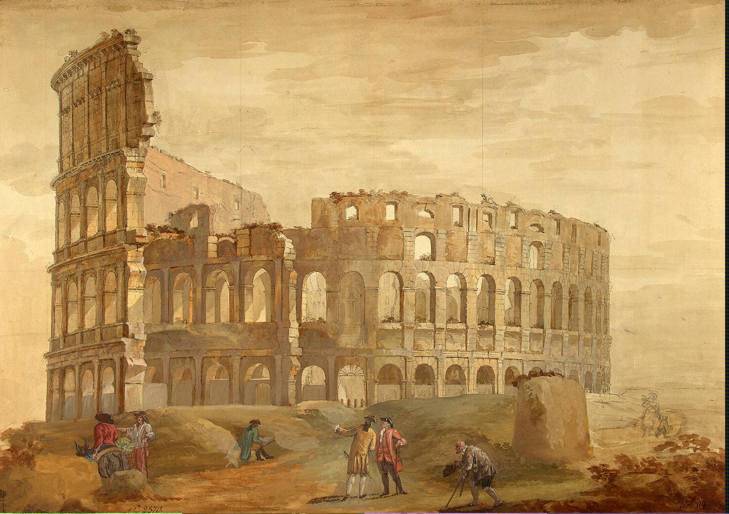 1484x1046 Colosseum In Rome Painting Clerisseau Charles Louis Oil Paintings - Roman Colosseum Painting