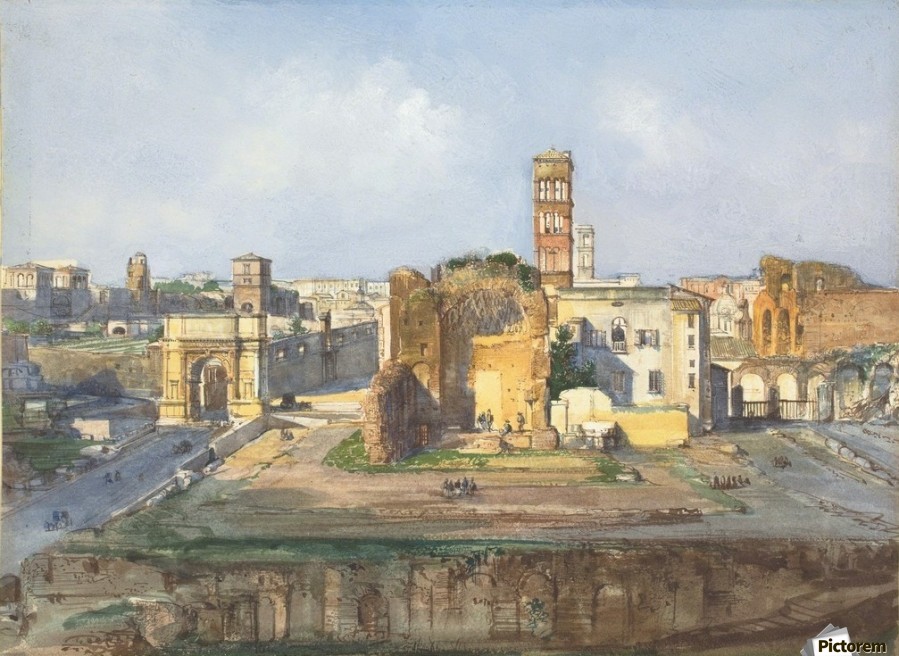 899x656 The Arch Of Titus And The Temple Of Venus And Rome Near The Roman - Roman Forum Painting