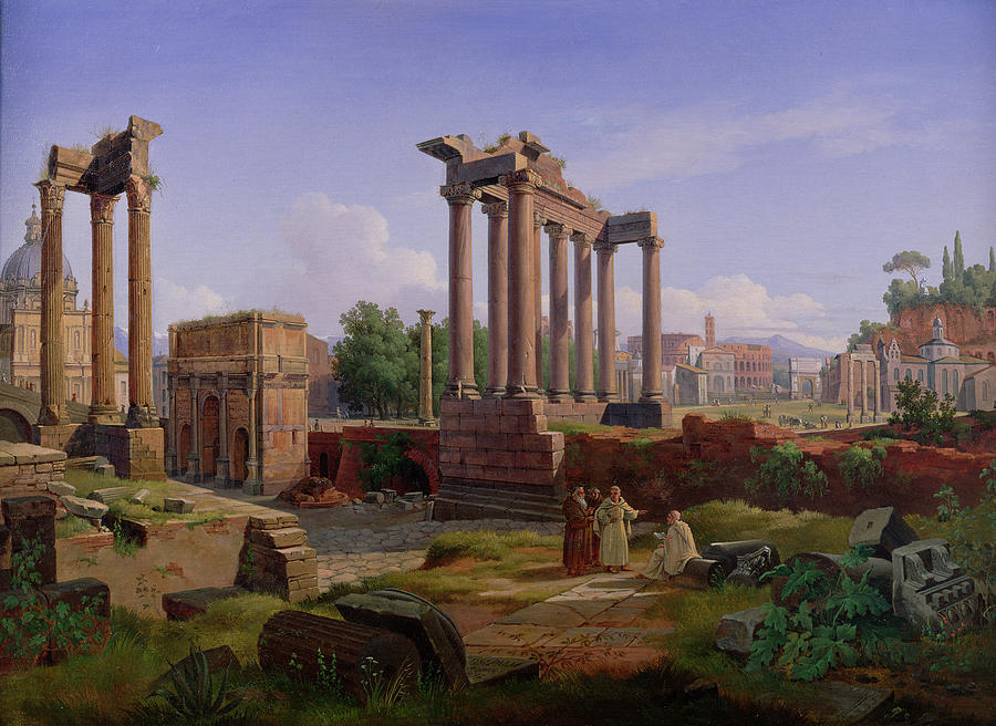 900x656 The Forum Rome Painting By Gustav Palm - Roman Forum Painting