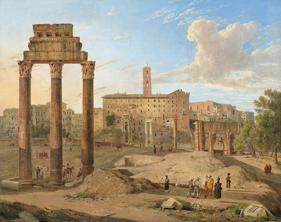 900x712 The Roman Forum And The Distant Palazzo Senatorio Painting By - Roman Forum Painting
