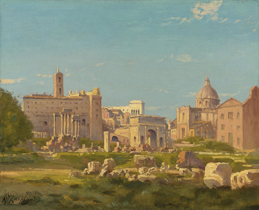 900x729 The Roman Forum Painting By Henri Joseph Harpignies - Roman Forum Painting