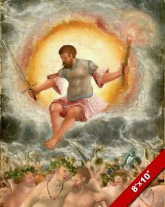 240x300 Mars Roman God Of War Ruling From Above Painting Art Real Canvas - Roman God Painting