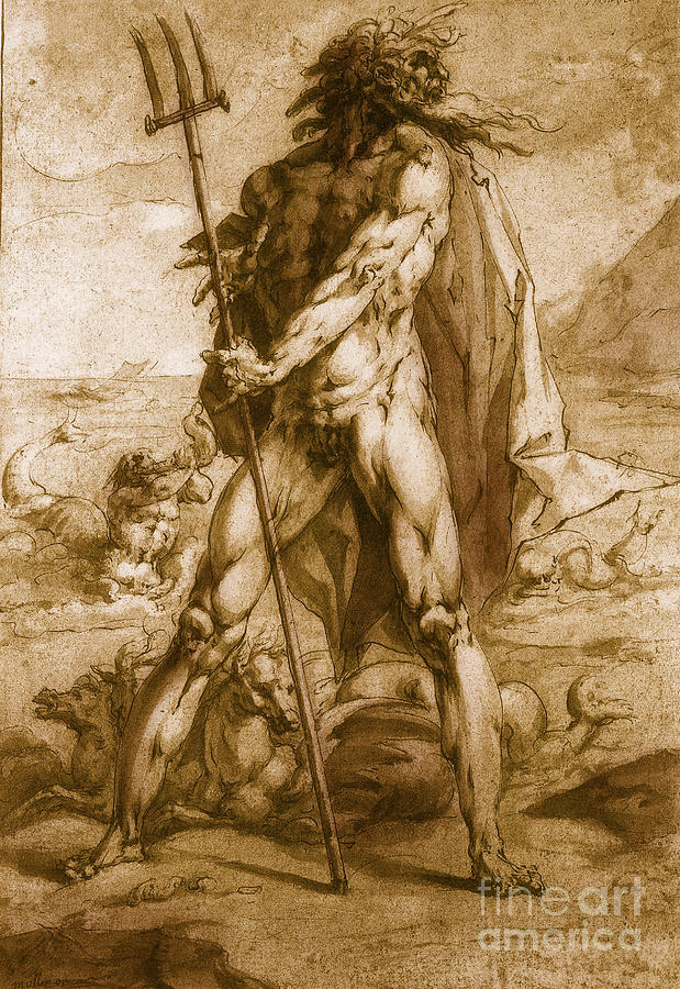 619x900 Neptune, Roman God Photograph By Photo Researchers - Roman God Painting