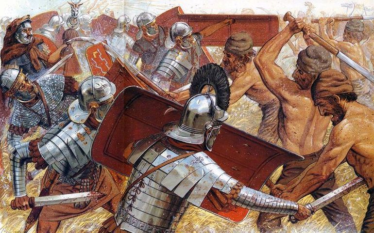 770x481 If Roman Legionares Ever Meet Samurais In Battle - Roman Legionary Painting