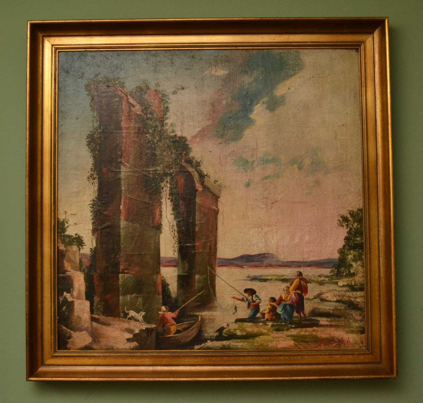 1457x1386 Vintage Oil Painting Classical Roman Ruins 20th Century Ref. No - Roman Oil Painting
