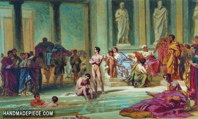 650x390 Fedor Bronnikov The Roman Bath House Reproduction - Roman Oil Painting
