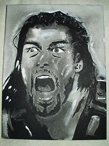 225x300 Canvas Painting Wrestler Roman Reigns Painted Sketch Bampw Art 16x12 - Roman Reigns Painting