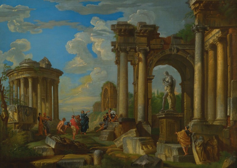 800x566 Josef Platzer - Roman Ruins Painting