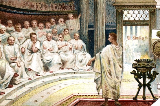 553x369 Romans In Britain - Roman Senate Painting