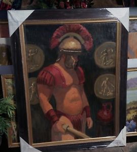 270x300 Male Roman Soldier Centurion Art Original Framed Oil Painting - Roman Soldier Painting