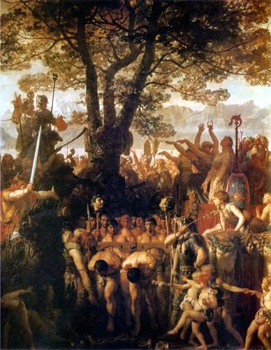 388x500 The Helvetians Force The Romans To Pass Under The Yoke, Painting - Roman Soldiers In Battle Painting