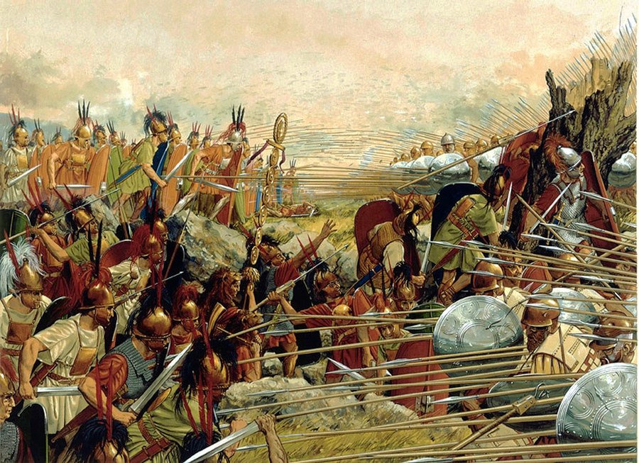 900x653 Battle Of Cynoscephalae (197 Bc) The Success Of The Roman - Roman Soldiers In Battle Painting