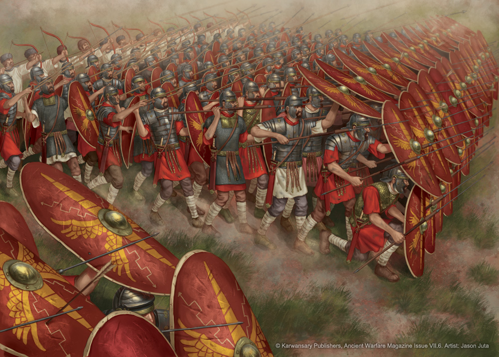 1000x716 Roman Infantry Formation By Jasonjuta - Roman War Painting