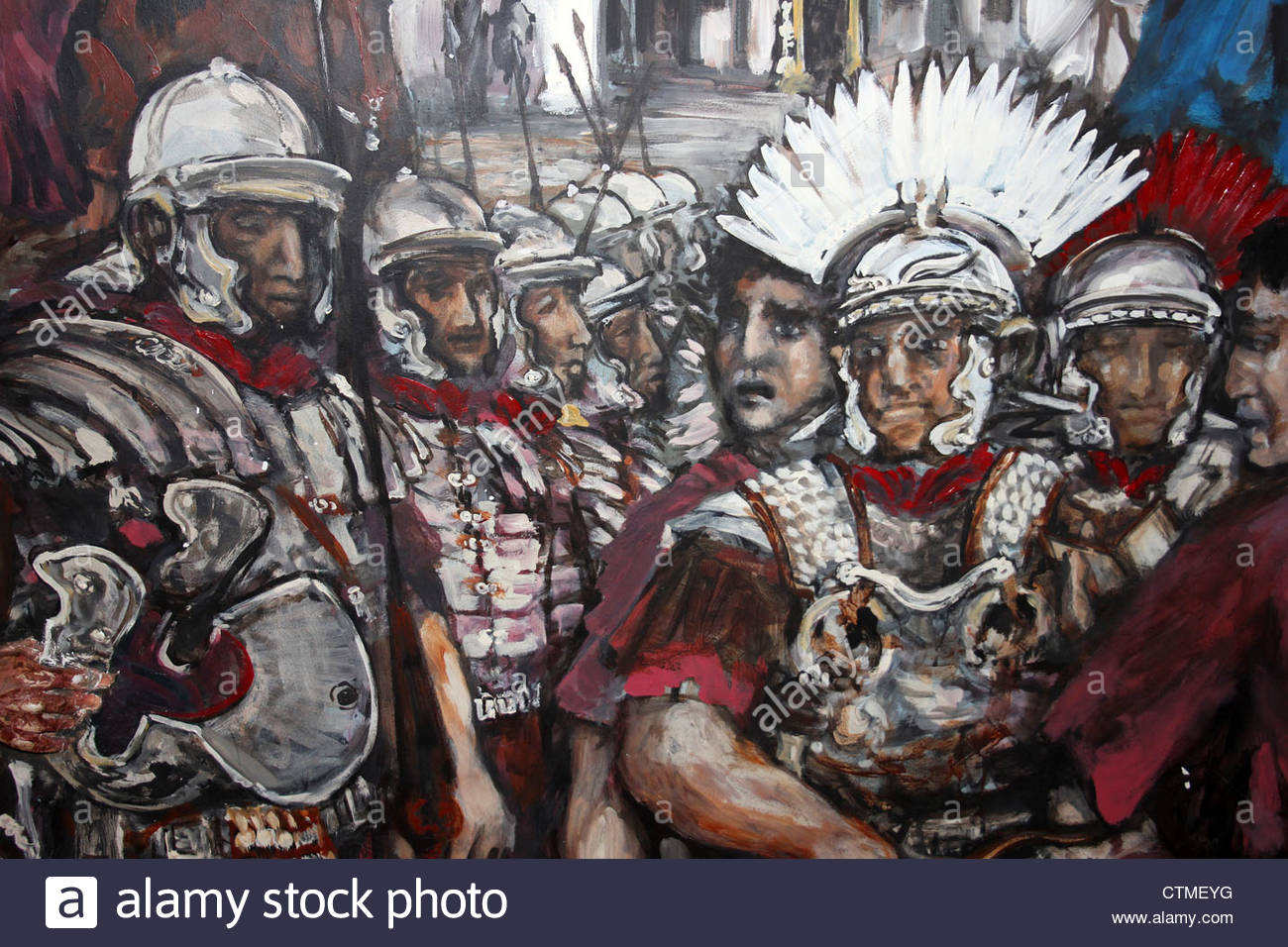 1300x956 Roman Painting Soldiers Stock Photos Amp Roman Painting Soldiers - Roman Warrior Painting