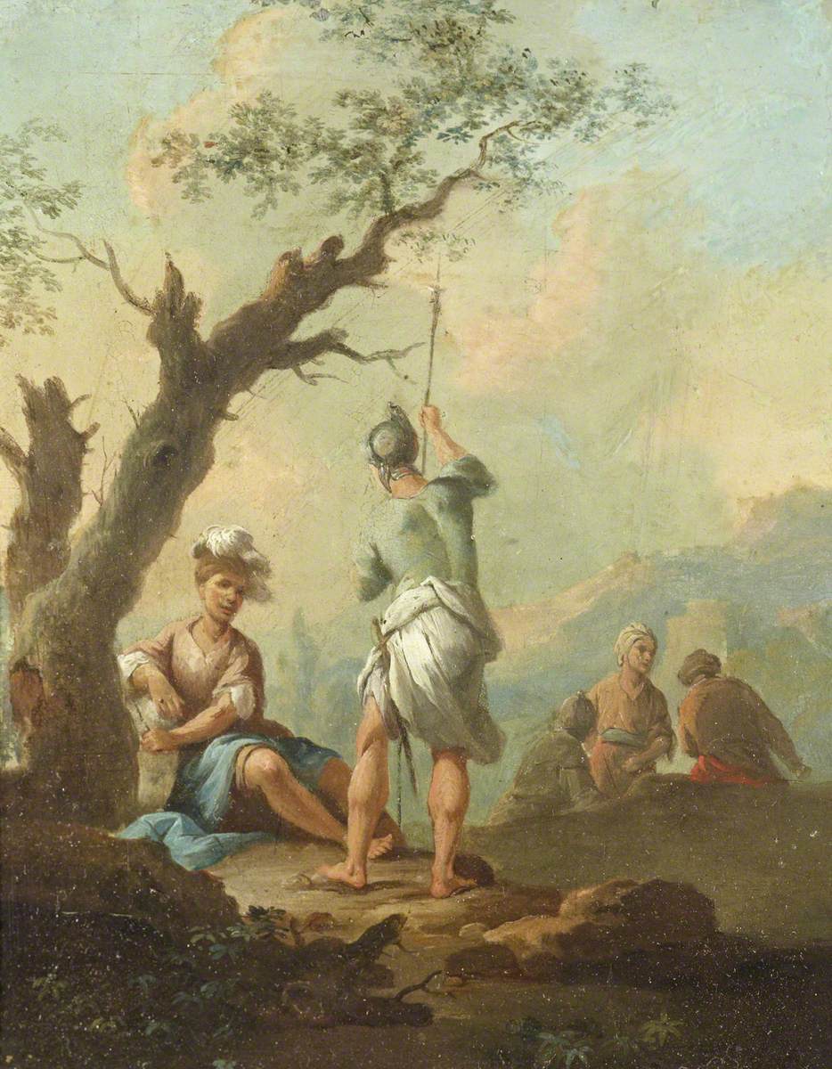 934x1200 Roman Soldiers Resting By A Tree Art Uk - Roman Warrior Painting