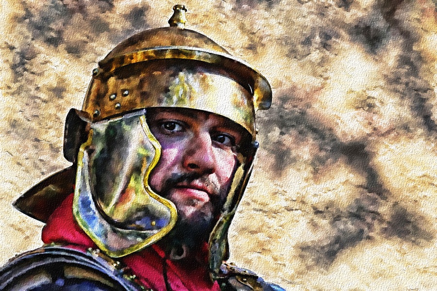 900x600 A Roman Soldier - Roman Warrior Painting