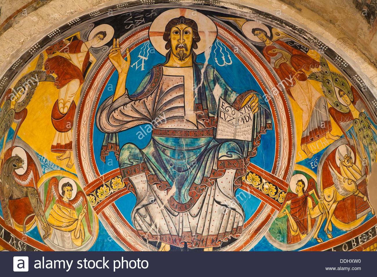 1300x956 Pantocrator Christ In Majesty Romanesque Mural Painting Church - Romanesque Painting