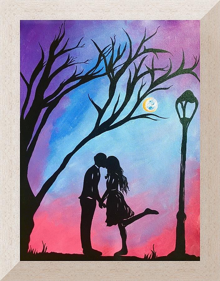 706x900 Romantic Couple Painting By Aakanksha Singh - Romantic Couple Painting Images