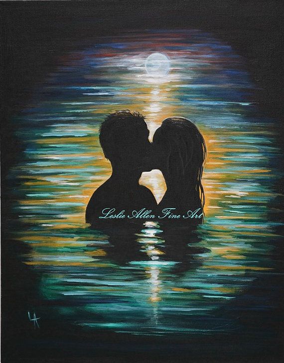 570x727 Couple Painting Couples Romantic Painting By Leslieallenfineart - Romantic Couple Painting Images