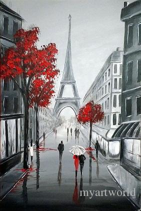 282x422 Online Cheap Paris Romantic Love Painting Canvas,high Quality Hand - Romantic Love Painting