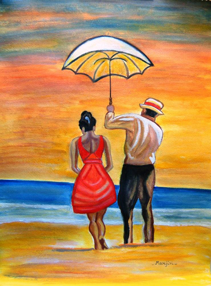 740x1000 Romance On The Beach Romantic Painting Gift Art - Romantic Painting